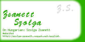 zsanett szolga business card